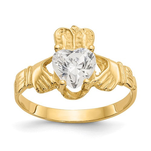 14k-april-cz-birthstone-claddagh-ring-SolomonJeweler-Wichita-KS-CustomJewelry