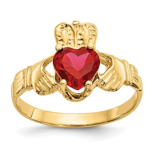 14k-july-cz-birthstone-claddagh-ring-SolomonJeweler-Wichita-KS-CustomJewelry