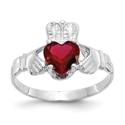 14k-white-gold-january-cz-birthstone-claddagh-ring-SolomonJeweler-Wichita-KS-CustomJewelry