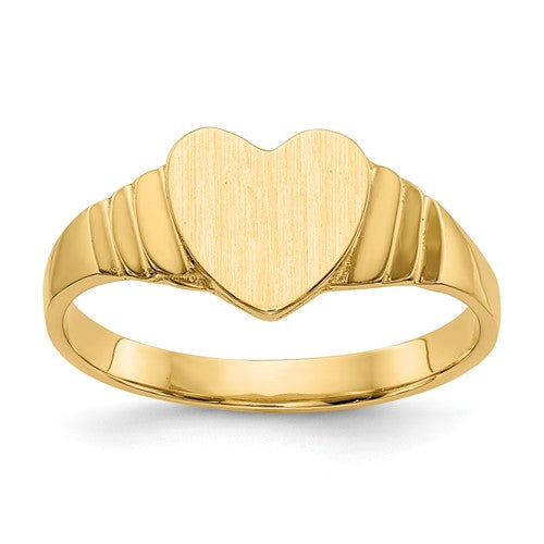 14k-satin-childrens-heart-signet-ring-SolomonJeweler-Wichita-KS-CustomJewelry
