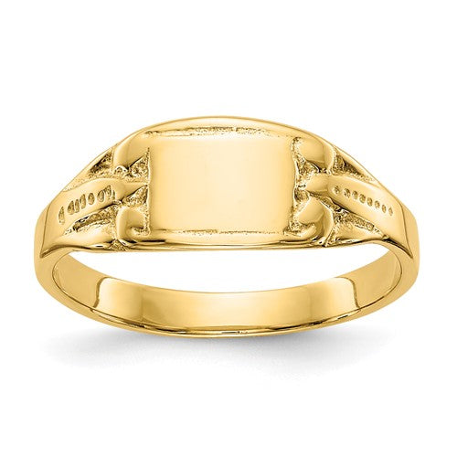 14k-polished-rectangular-baby-signet-ring-SolomonJeweler-Wichita-KS-CustomJewelry