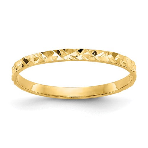 14k-diamond-cut-design-band-childs-ring-SolomonJeweler-Wichita-KS-CustomJewelry