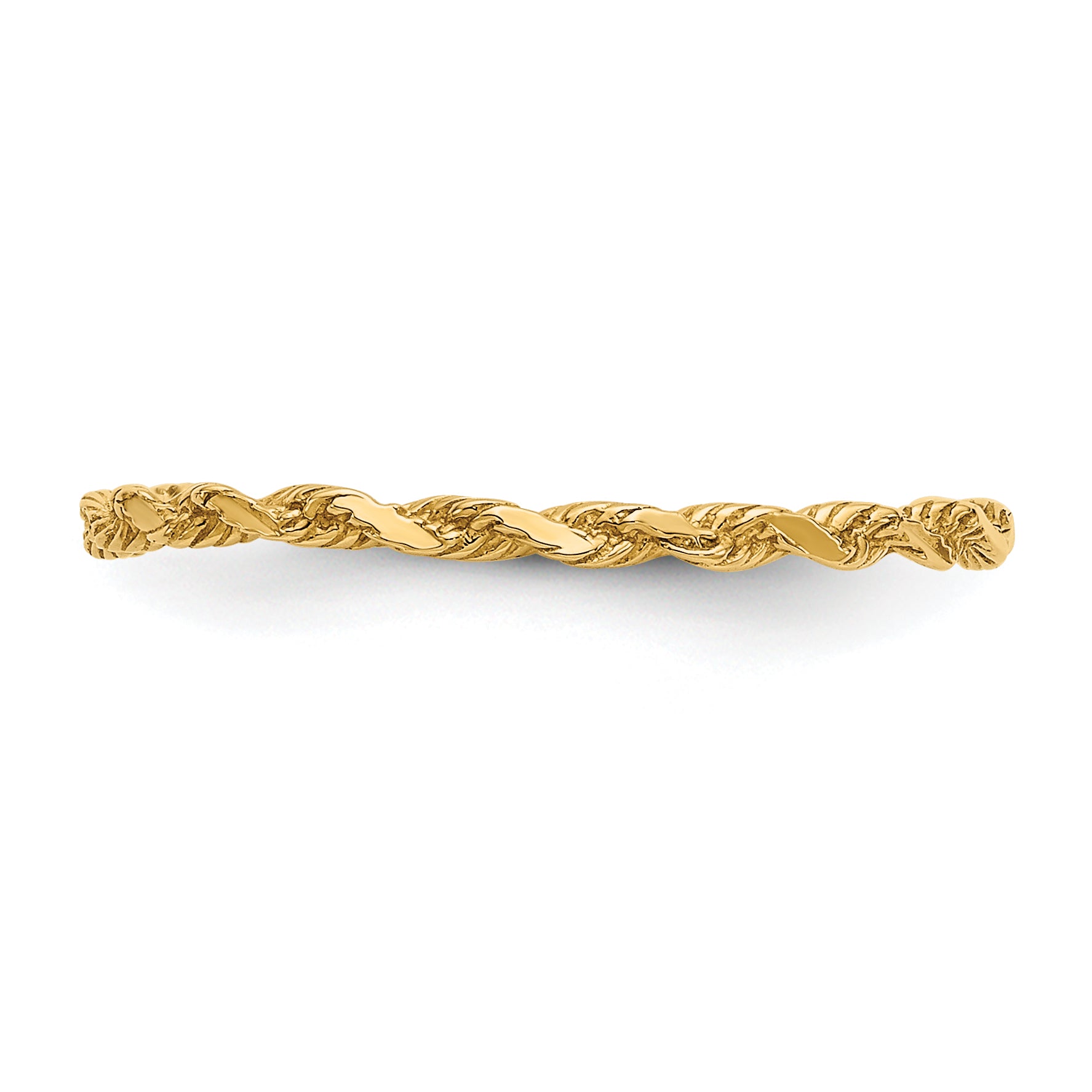 14K Diamond-cut Textured Rope Band Ring - Solomon Jewelers