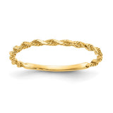14K gold diamond-cut textured rope band ring, jewelry ring with intricate design, crafted by Solomon Jewelers.