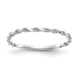 Diamond-cut textured rope band ring in 14KW gold, featuring intricate design and craftsmanship from Solomon Jewelers.