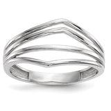 14k white gold polished 4-bar ring, elegant jewelry piece with a sleek, modern design, perfect for stylish occasions