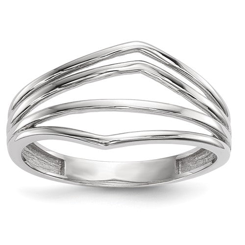 14k white gold polished 4-bar ring, elegant jewelry piece with a sleek, modern design, perfect for stylish occasions