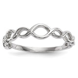14k white gold twisted loops ring with polished finish, jewelry ring featuring intricate design and elegant craftsmanship.