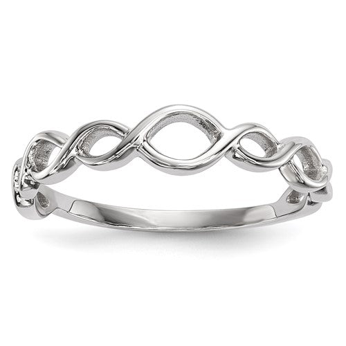 14k white gold twisted loops ring with polished finish, jewelry ring featuring intricate design and elegant craftsmanship.