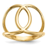 14k gold polished ring from Solomon Jewelers, showcasing a sleek, shiny jewelry ring design.