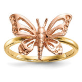 14k two-tone polished butterfly ring from Solomon Jewelers, showcasing a shiny, detailed jewelry ring design.