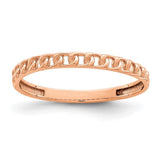 14K rose gold link design ring from Solomon Jewelers, showcasing a stylish, elegant jewelry ring with interconnected links.