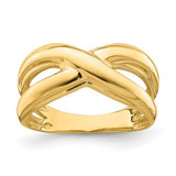 14K gold polished dome ring with cut-out sides, elegant jewelry piece by Solomon Jewelers.