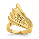 14K polished fish tail ring from Solomon Jewelers, showcasing its sleek design and shiny gold finish.