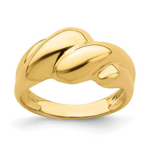 14k polished fashion dome ring from Solomon Jewelers, showcasing a smooth, shiny gold band with a rounded design.