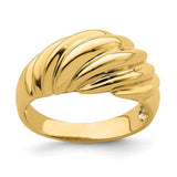 14k polished shrimp-shaped fashion ring from Solomon Jewelers, showcasing detailed gold jewelry design.