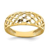 14K solid gold woven pattern dome ring with a classic design, crafted by Solomon Jewelers.