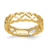 14k polished heart-shaped band ring from Solomon Jewelers, showcasing a sleek, shiny gold heart design.