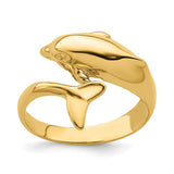14k polished dolphin-shaped ring from Solomon Jewelers, featuring a sleek, shiny gold design crafted for elegant jewelry wear.
