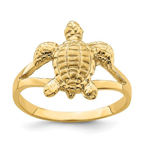 14k-textured-sea-turtle-ring-SolomonJeweler-Wichita-KS-CustomJewelry