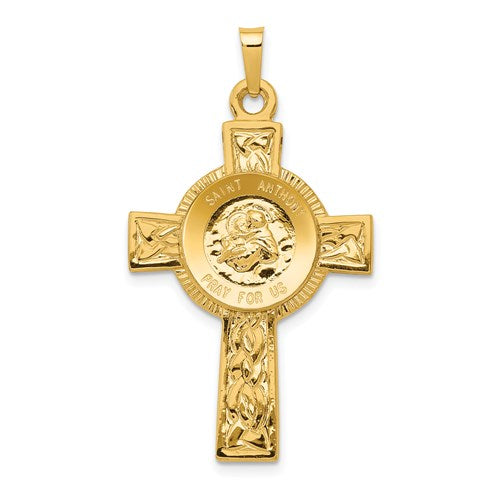 14k-cross-w-st-anthony-medal-pendant-SolomonJeweler-Wichita-KS-CustomJewelry