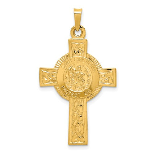 14k-cross-w-st-christopher-medal-pendant-SolomonJeweler-Wichita-KS-CustomJewelry