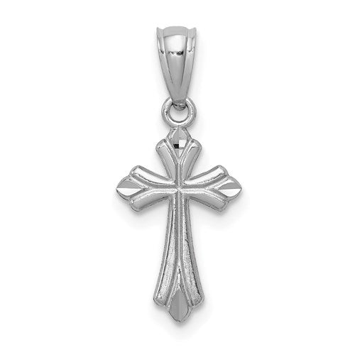 14k-white-gold-budded-cross-charm-SolomonJeweler-Wichita-KS-CustomJewelry