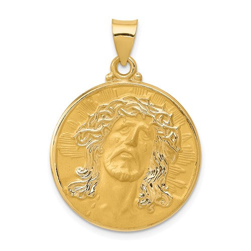 14k-head-of-christ-medal-hollow-round-pendant-SolomonJeweler-Wichita-KS-CustomJewelry