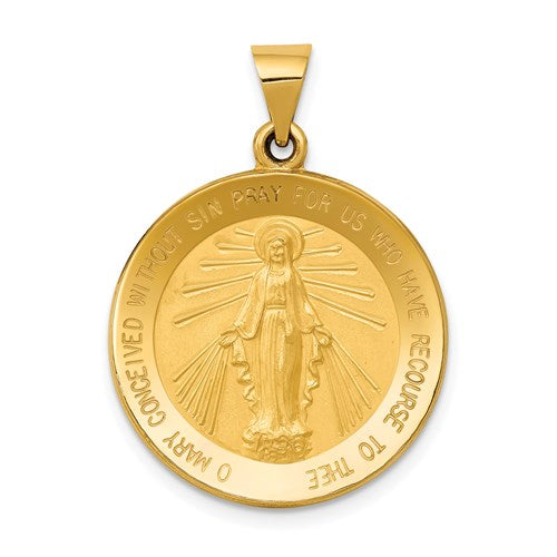 14k-miraculous-medal-hollow-pendant-SolomonJeweler-Wichita-KS-CustomJewelry