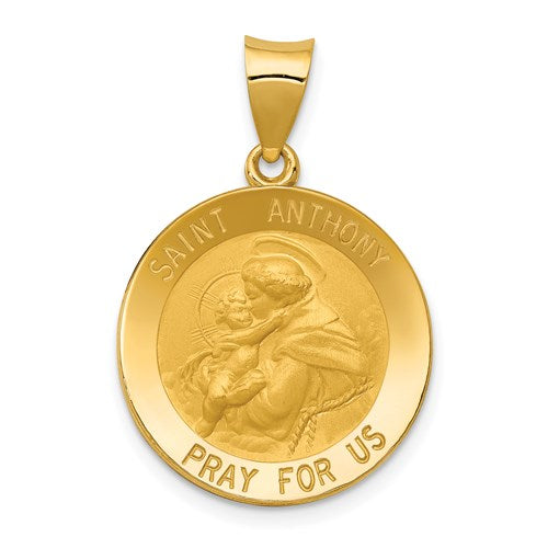 14k-saint-anthony-medal-hollow-pendant-SolomonJeweler-Wichita-KS-CustomJewelry
