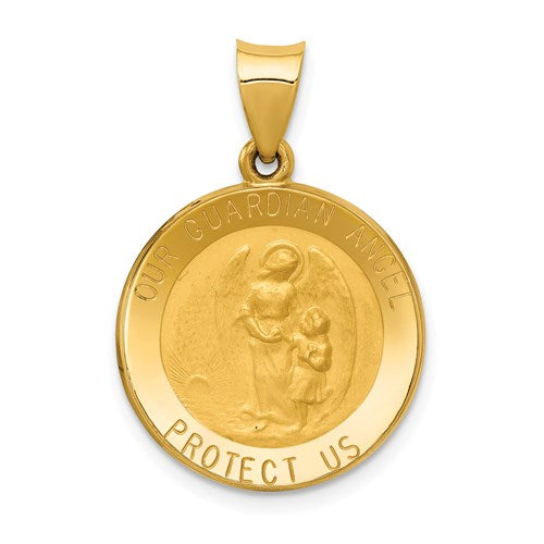 14k-guardian-angel-medal-hollow-pendant-SolomonJeweler-Wichita-KS-CustomJewelry