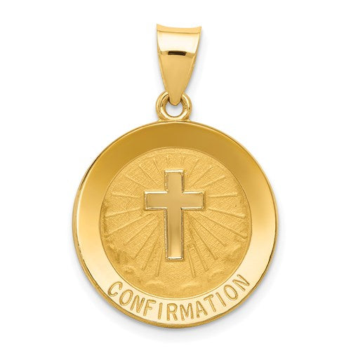 14k-confirmation-medal-hollow-round-pendant-SolomonJeweler-Wichita-KS-CustomJewelry
