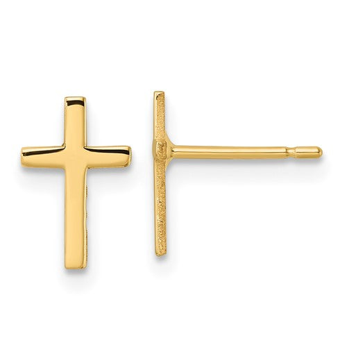 14k-polished-cross-earrings-SolomonJeweler-Wichita-KS-CustomJewelry
