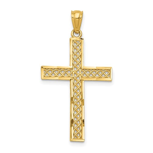 14k-diamond-cut-filigree-cross-pendant-SolomonJeweler-Wichita-KS-CustomJewelry