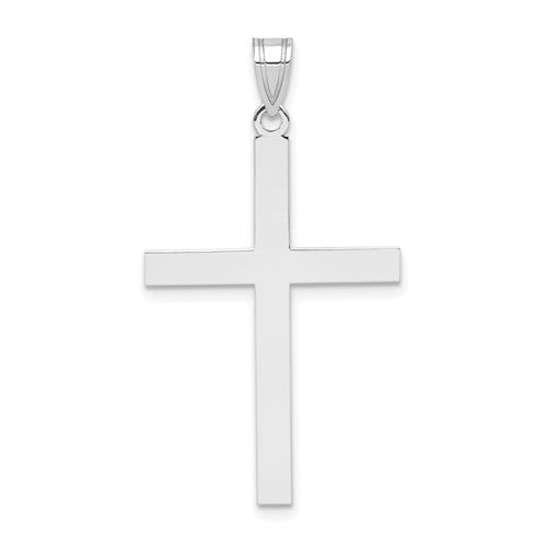 14k-white-gold-engravable-cross-charm-SolomonJeweler-Wichita-KS-CustomJewelry