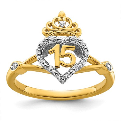 14k-two-tone-polished-diamond-quinceanera-heart-crown-ring-SolomonJeweler-Wichita-KS-CustomJewelry