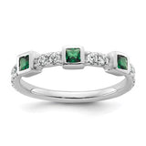 14k-white-gold-polished-diamond-and-emerald-fashion-ring-SolomonJeweler-Wichita-KS-CustomJewelry