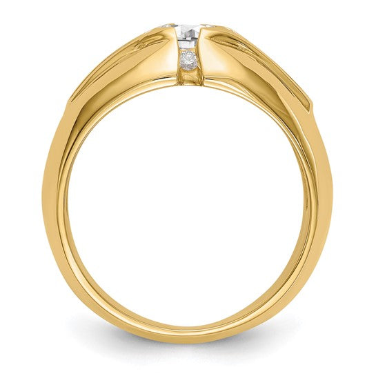14Karat Yellow Gold 1 CTW Men's Lab Diamond Ring
