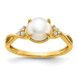 14k white gold pearl and diamond ring featuring elegant design, crafted by Solomon Jewelers.