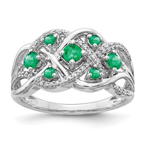 14k-white-gold-diamond-and-emerald-fancy-ring-SolomonJeweler-Wichita-KS-CustomJewelry