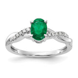 14k-white-gold-oval-created-emerald-and-diamond-ring-SolomonJeweler-Wichita-KS-CustomJewelry