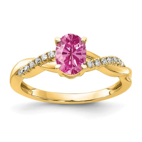 14k-oval-created-pink-sapphire-and-diamond-ring-SolomonJeweler-Wichita-KS-CustomJewelry