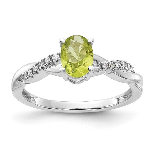 14k-white-gold-oval-peridot-and-diamond-ring-SolomonJeweler-Wichita-KS-CustomJewelry