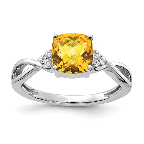 14k-white-gold-checkerboard-citrine-and-diamond-ring-SolomonJeweler-Wichita-KS-CustomJewelry