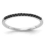 14k white gold black diamond ring with a sleek band design, showcasing sparkling black diamonds set in Solomon Jewelers jewelry.