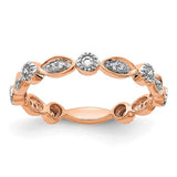 14k rose gold diamond fancy band ring by Solomon Jewelers featuring intricate design and sparkling diamonds.