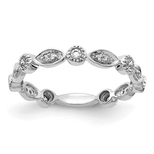 14k white gold diamond fancy band ring with intricate design, showcasing sparkling diamonds, from Solomon Jewelers.