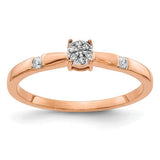 14k rose gold diamond cluster ring featuring sparkling diamonds set in an elegant design.