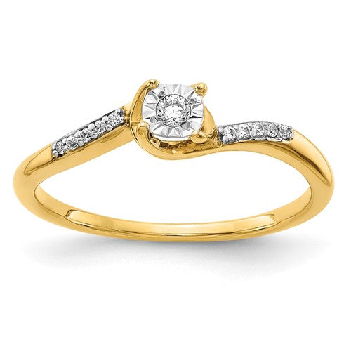 14k gold diamond bypass ring featuring sparkling diamonds in a sleek, modern design from Solomon Jewelers.