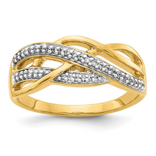 14k gold diamond woven ring with intricate design, crafted by Solomon Jewelers, showcasing sparkling diamonds and fine jewelry craftsmanship.